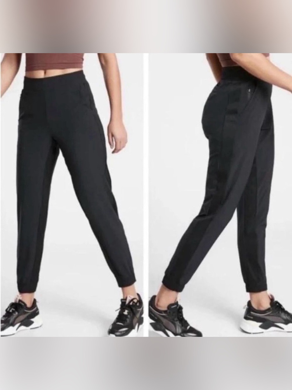 Athleta Brooklyn Jogger Pants Slacks Black Athleisure Pull On Women’s 8
